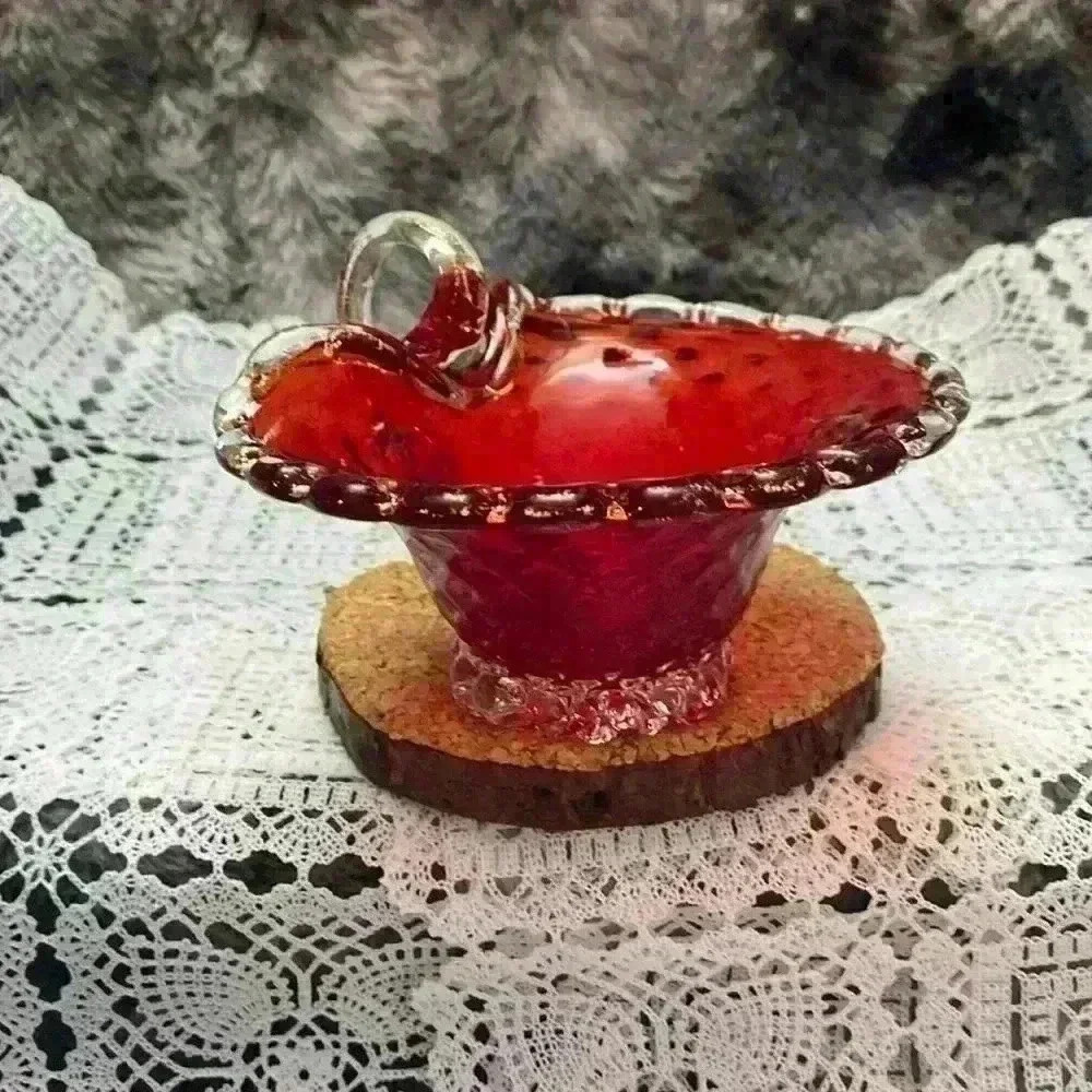 Vintage Ruby Footed Glass Bowl